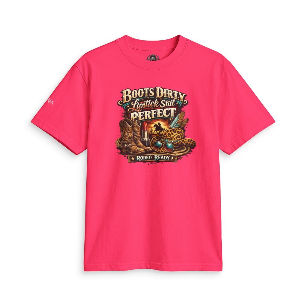 Boots Dirty, Lipstick Still Perfect - Vintage Western Graphic T-Shirt - Magnolia Rainsteel Music Queen Collection
