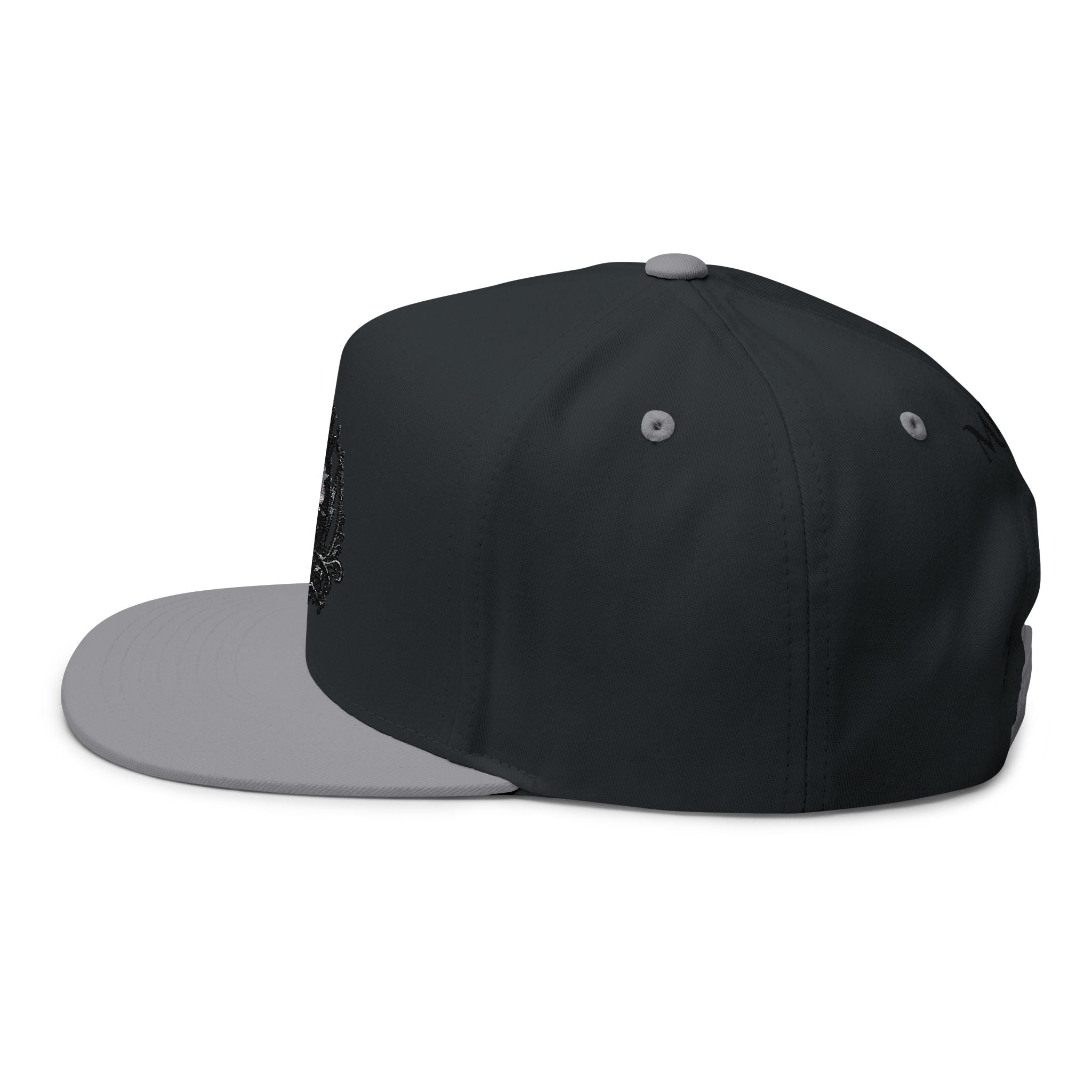 Embroidered 'Queen' Flat Bill Cap – Crown Crest Snapback Hat