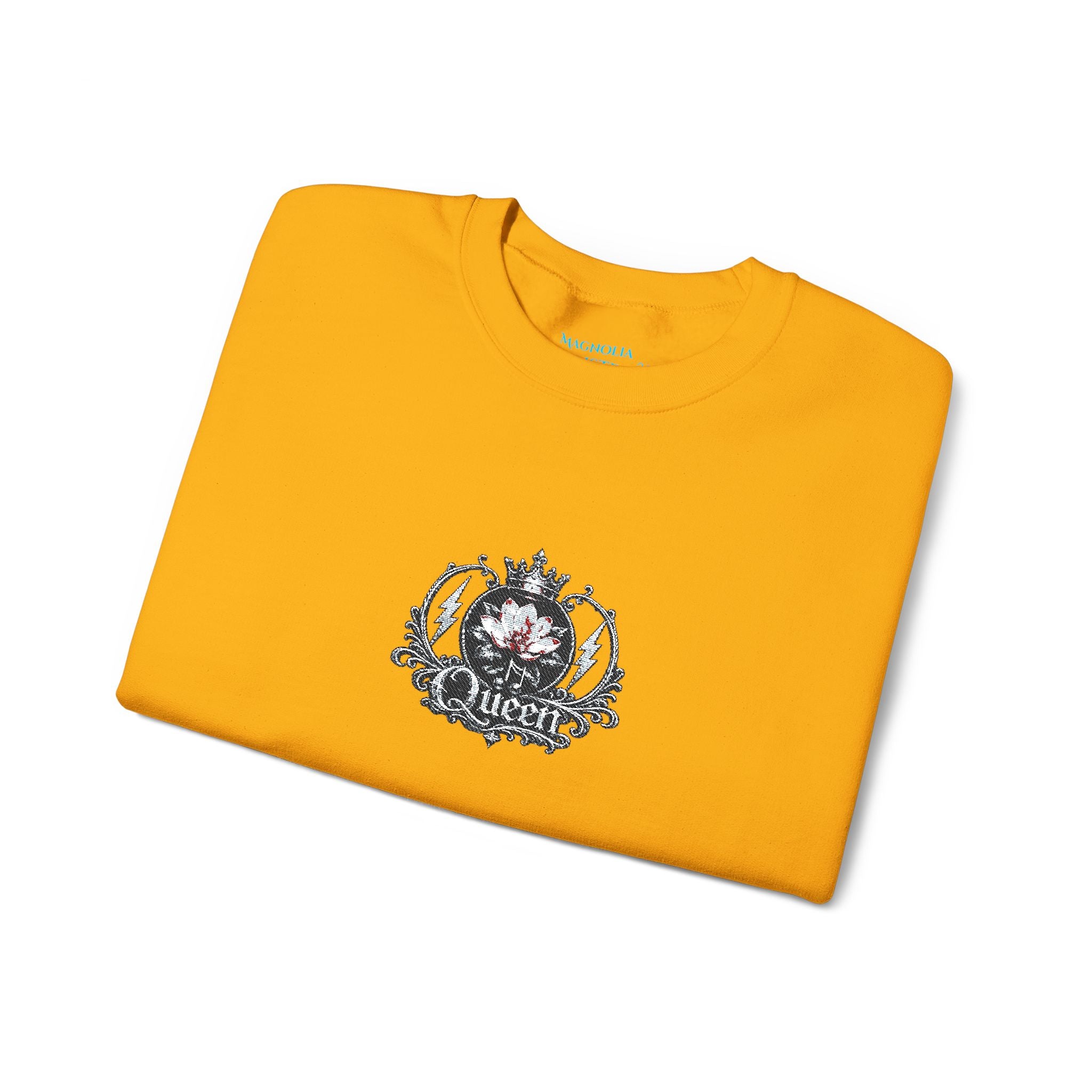Queen - Floral Crest Crewneck Sweatshirt — Small Vintage Rose Emblem