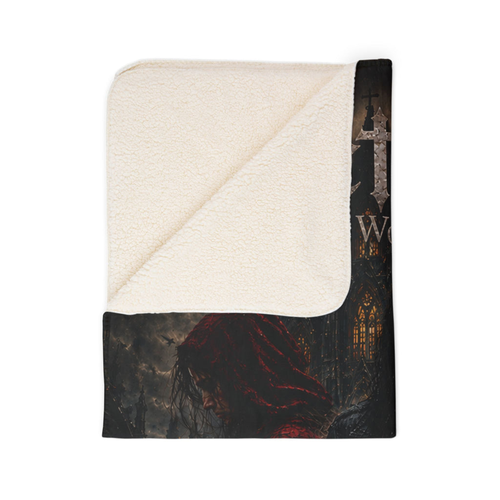 Sanctuary "For The Wounded" Fleece Sherpa Blanket — Gothic Rock Band Throw