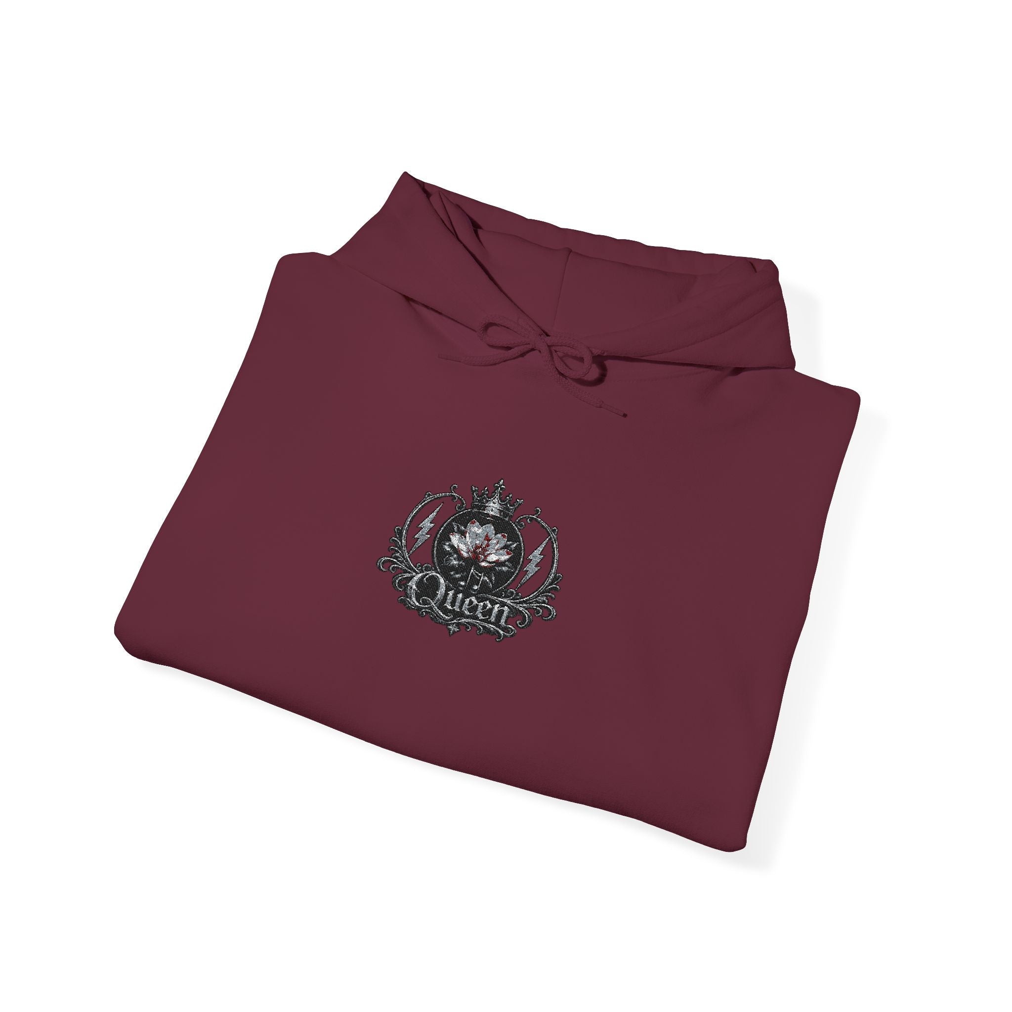 Queen Floral Crest Graphic Pullover — Hoodie
