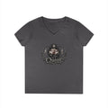 Queen - Skull V-Neck Tee — Gothic Floral Crown Ladies' T-Shirt