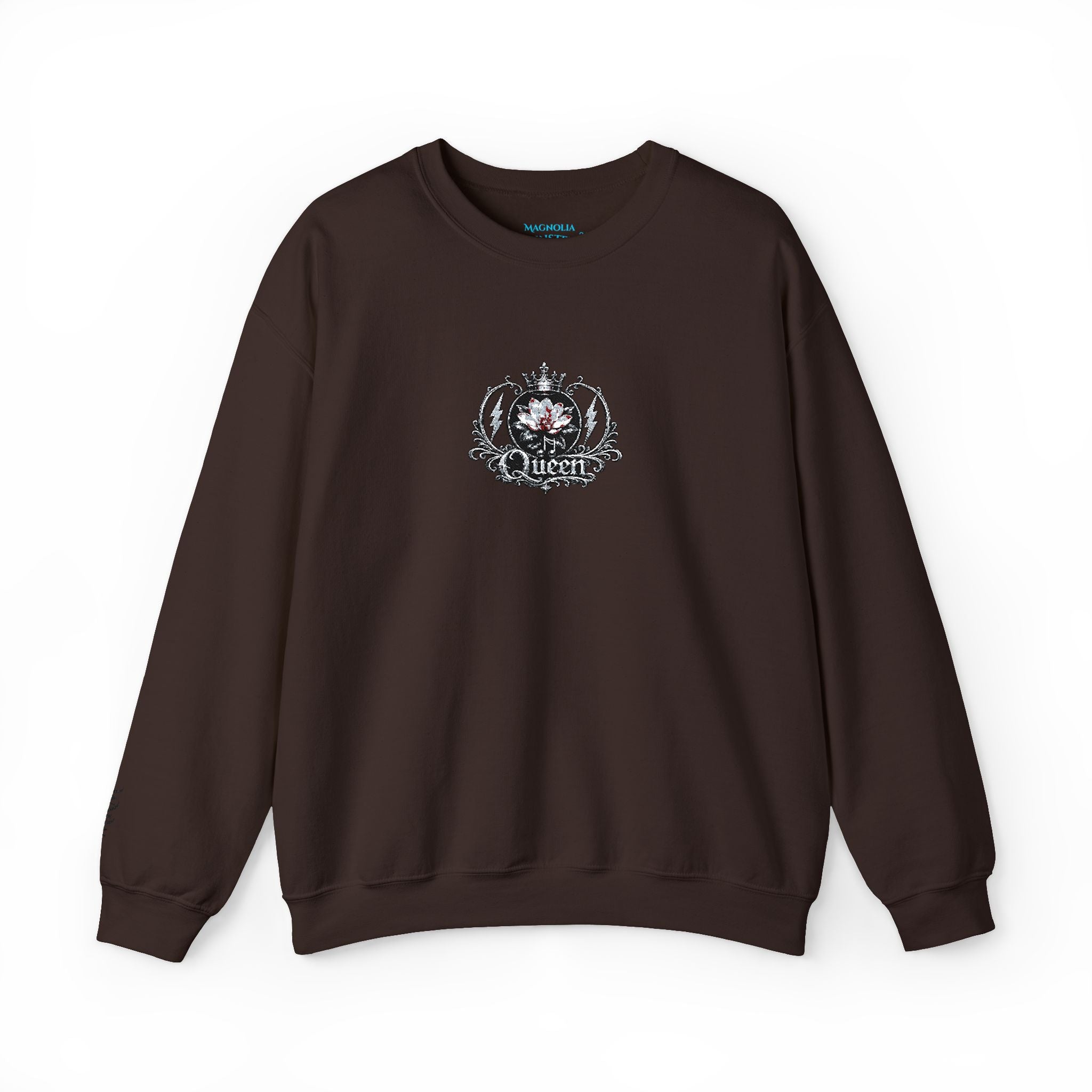 Queen - Floral Crest Crewneck Sweatshirt — Small Vintage Rose Emblem