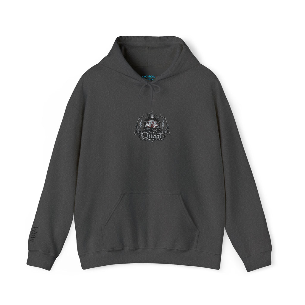 Queen Floral Crest Graphic Pullover — Hoodie