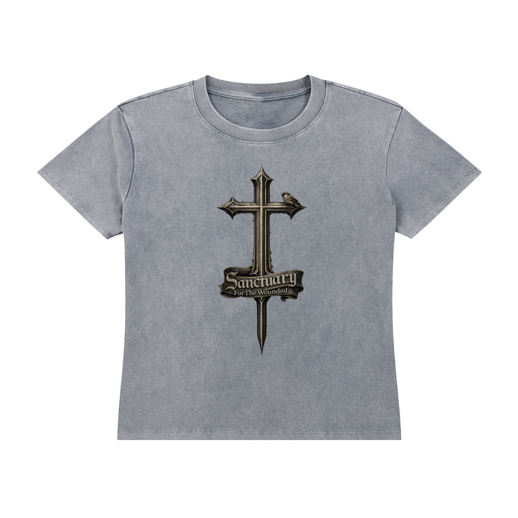 Sanctuary For The Wounded - Vintage Wash Drop Shoulder T-shirt