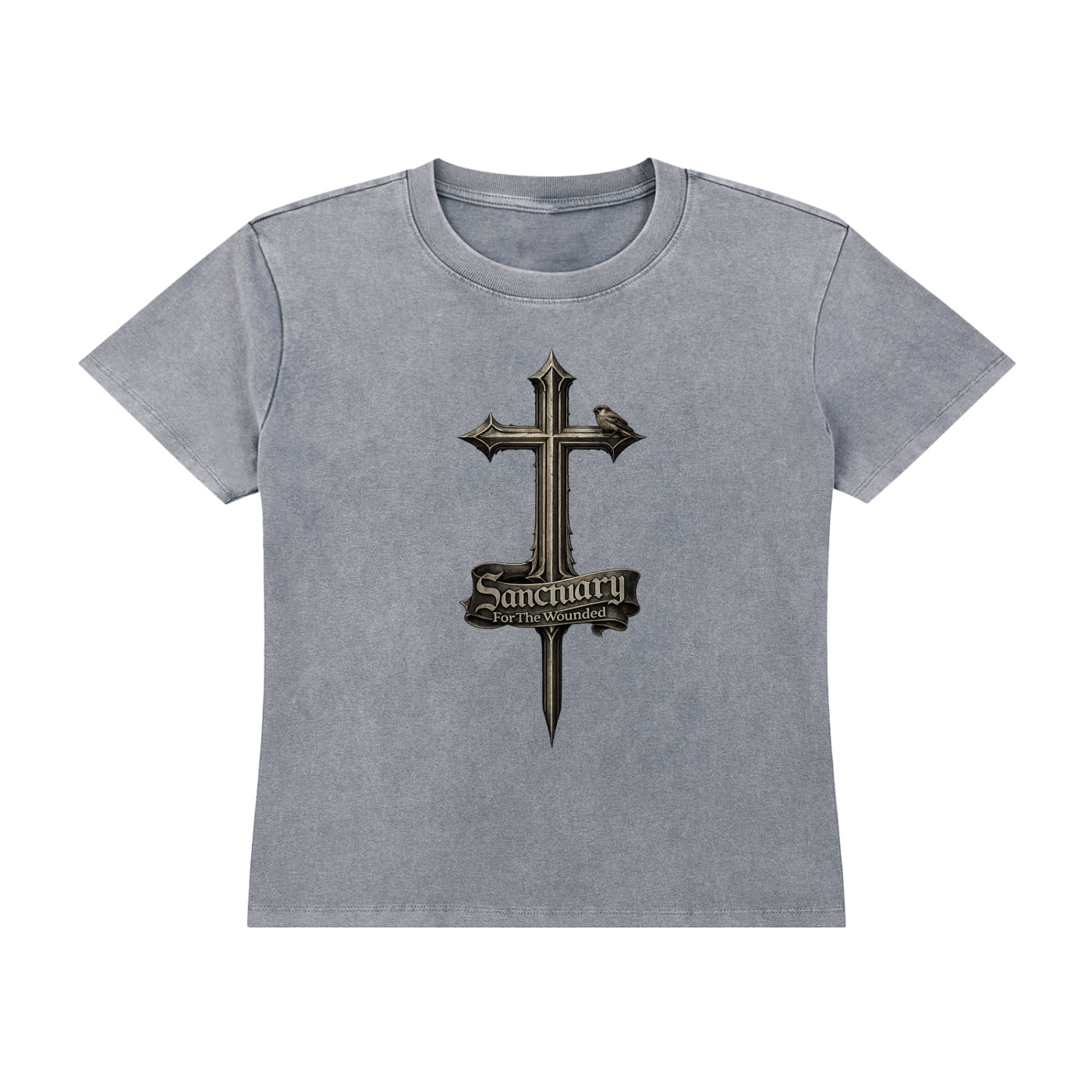 Sanctuary For The Wounded - Vintage Wash Drop Shoulder T-shirt
