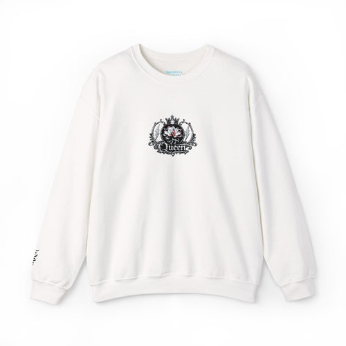 Queen - Floral Crest Crewneck Sweatshirt — Small Vintage Rose Emblem