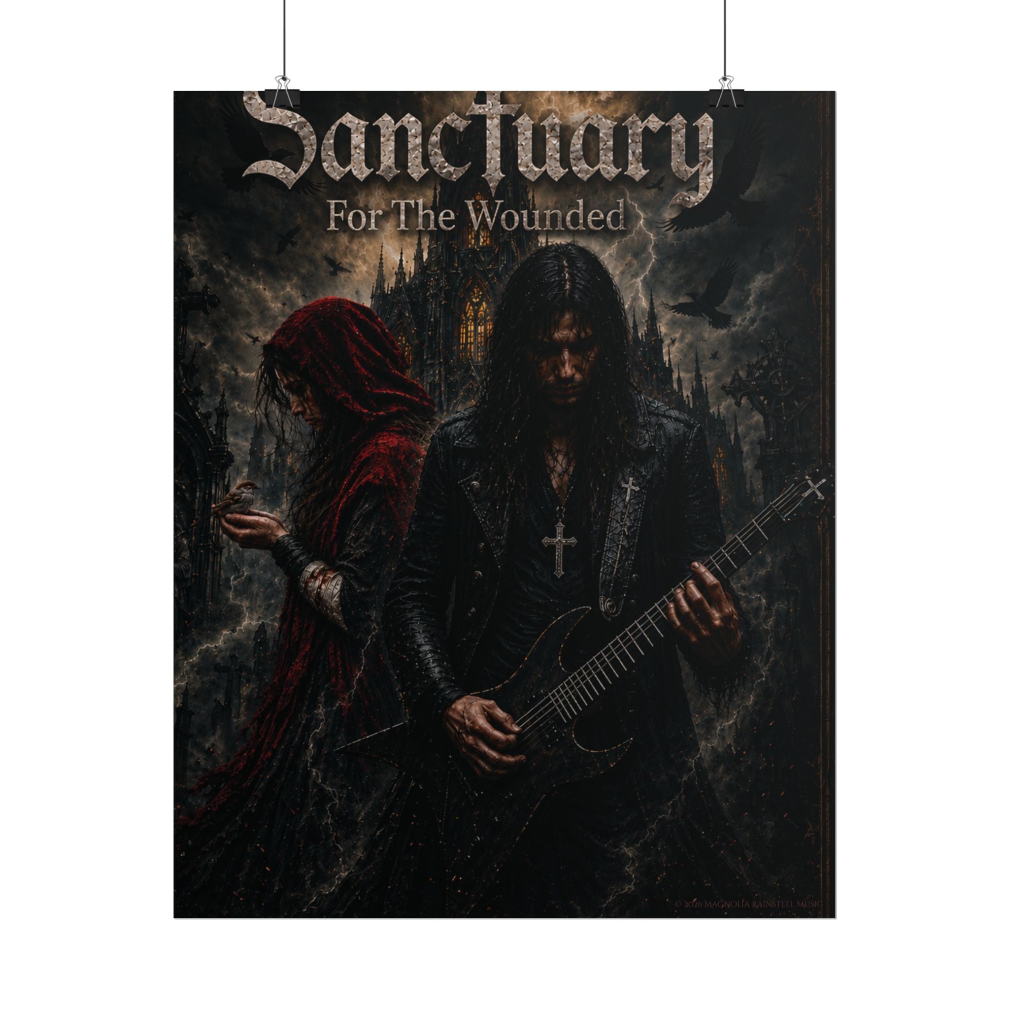 Sanctuary "For The Wounded" Poster — Gothic Metal Band Rolled Art Print