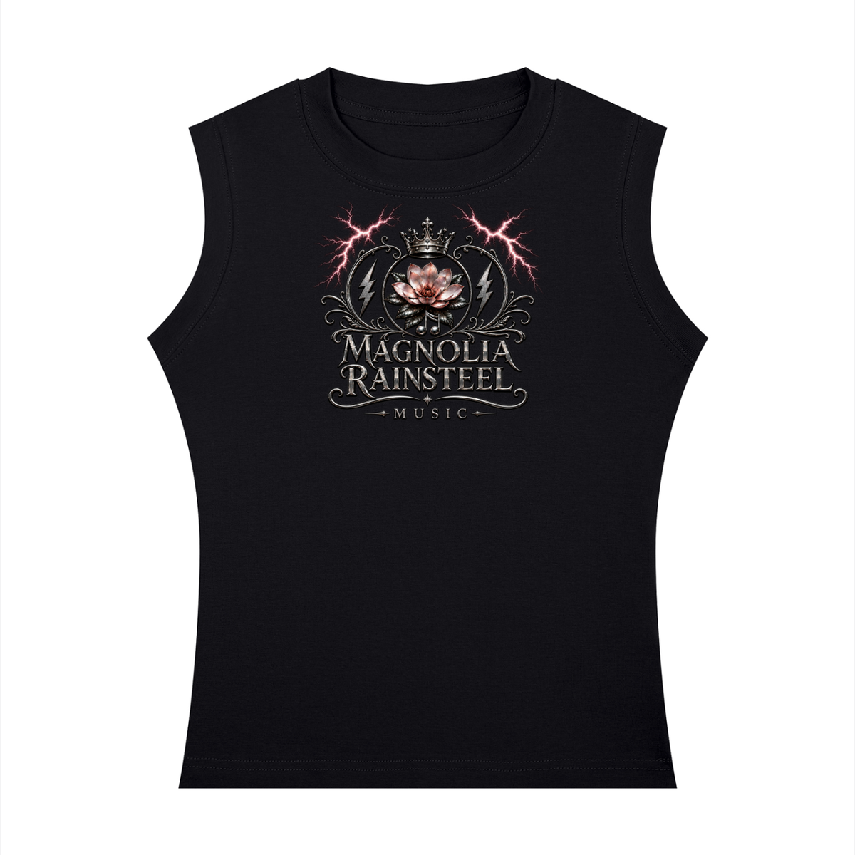 MagnoliaRainsteel,MagnoliaRainsteelMusic,WearYourCrown,MusicMerchandise,WomensTankTop,CrewneckTankTop,WomensFashion,MusicLogo,MagnoliaLogo,CrownLogo,SleevelessTop,CasualFashion,MusicLover,SummerTop