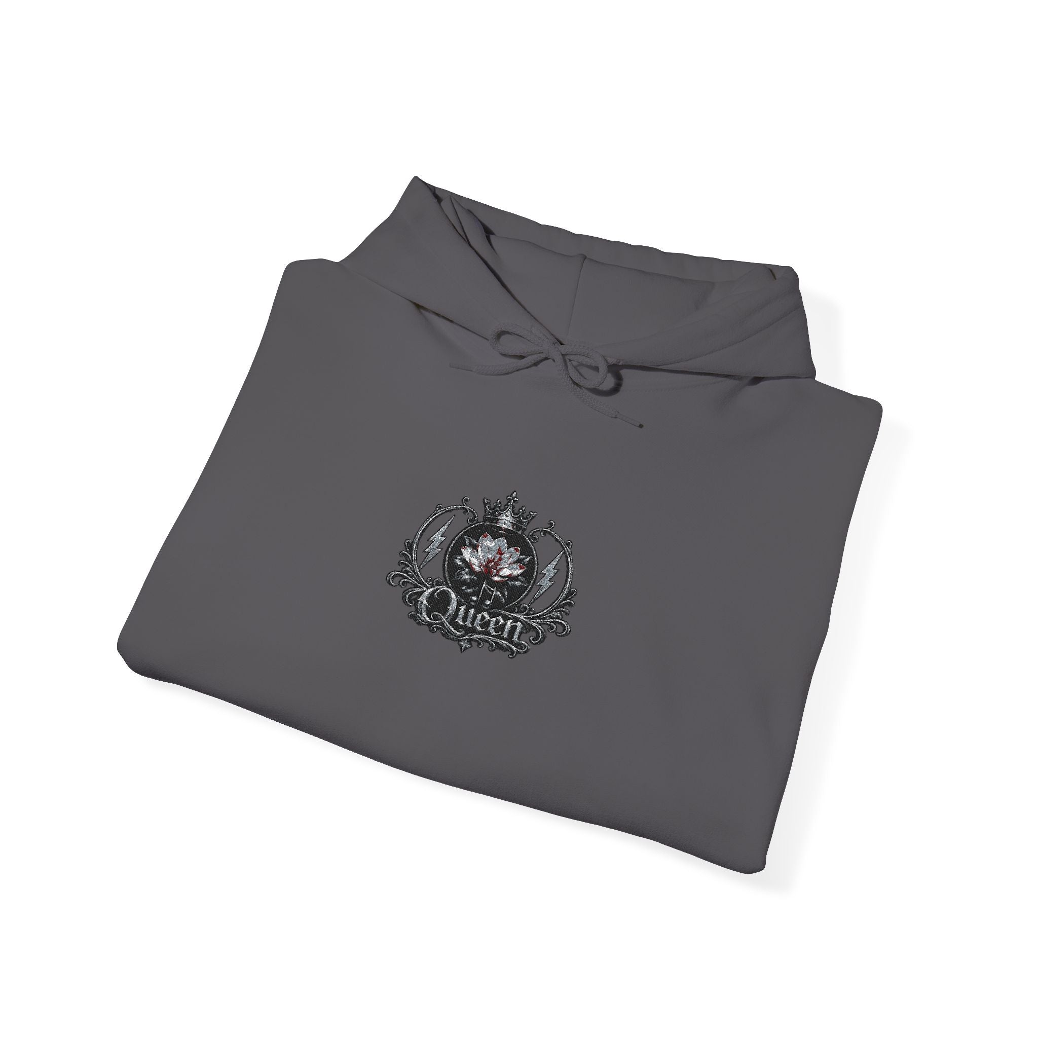 Queen Floral Crest Graphic Pullover — Hoodie