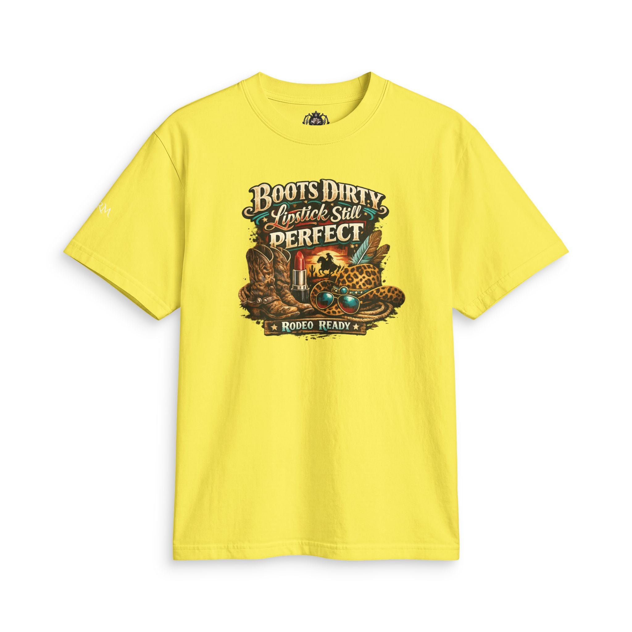 Boots Dirty, Lipstick Still Perfect - Vintage Western Graphic T-Shirt - Magnolia Rainsteel Music Queen Collection