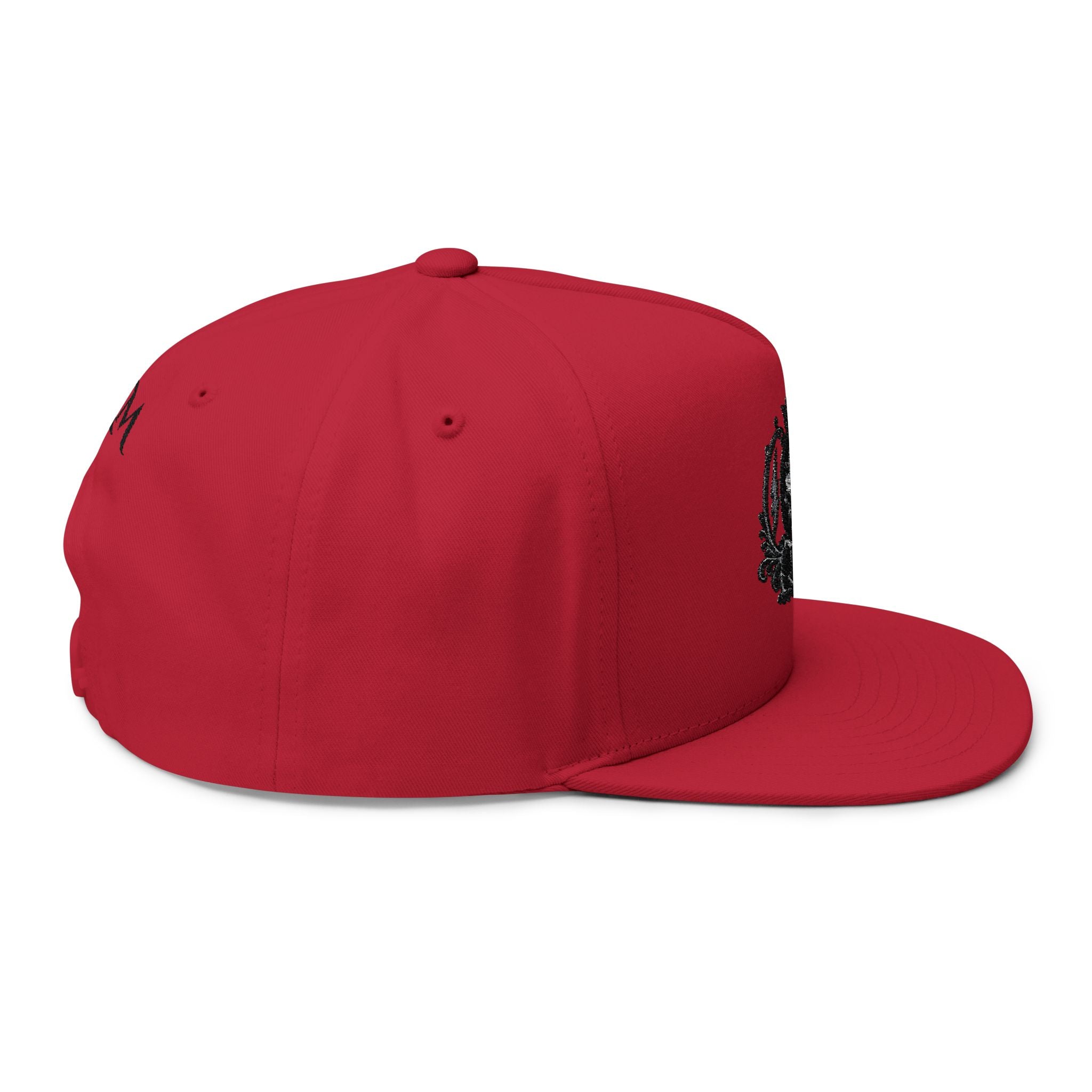 Embroidered 'Queen' Flat Bill Cap – Crown Crest Snapback Hat
