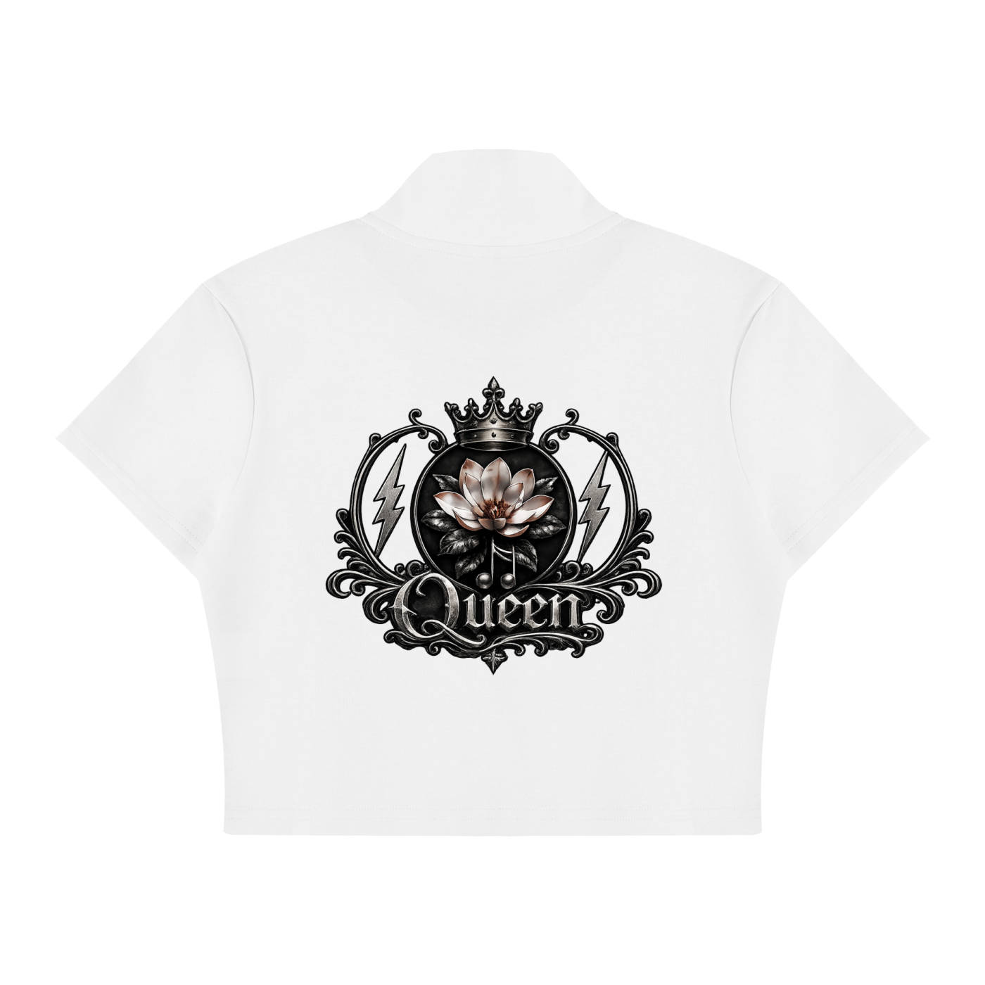Women's Cropped Full Zip Short Sleeve T-Shirt
