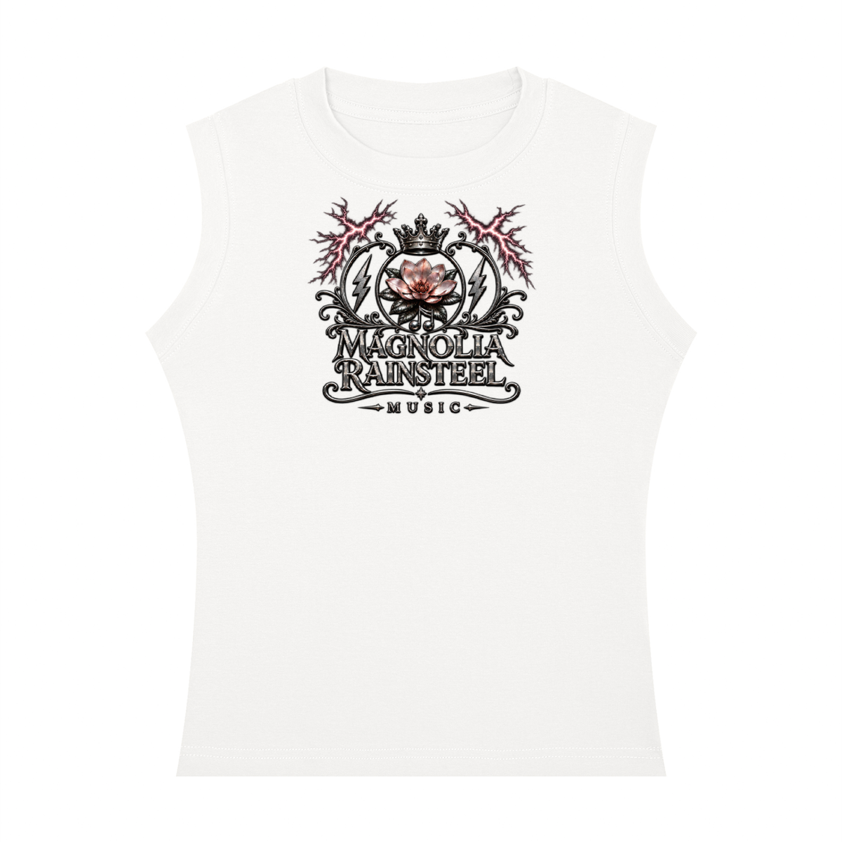MagnoliaRainsteel,MagnoliaRainsteelMusic,WearYourCrown,MusicMerchandise,WomensTankTop,CrewneckTankTop,WomensFashion,MusicLogo,MagnoliaLogo,CrownLogo,SleevelessTop,CasualFashion,MusicLover,SummerTop